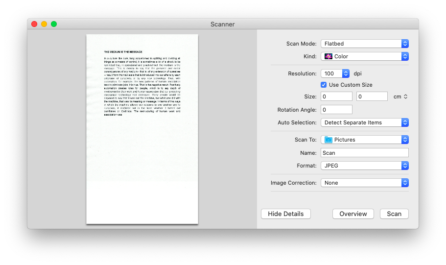scan for readable text on mac